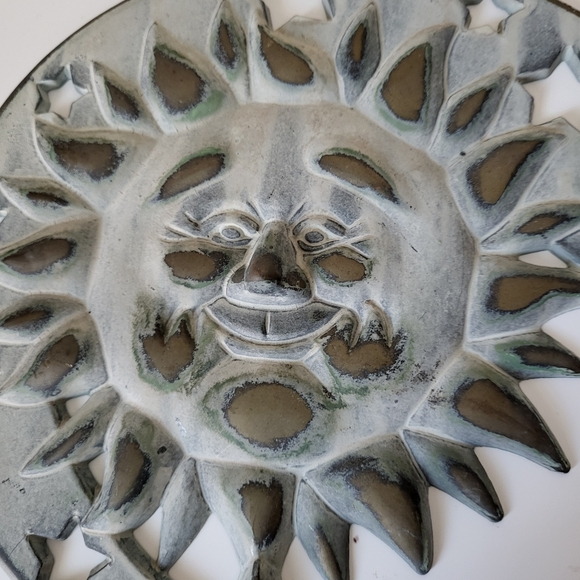 Vintage Verdi Gris Metal Partylite Sun and Stars Wall Sconce Candle Holder - Picture 6 of 15